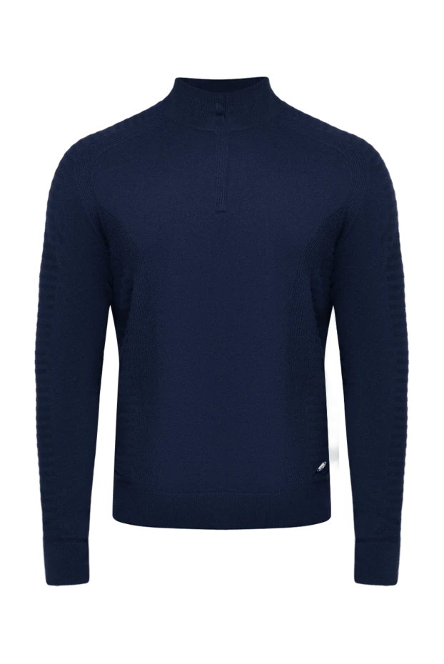 Stefano Ricci троєр з м'якого трикотажу темно-синього відтінку з рельєфними вставками 175681 - фото 1