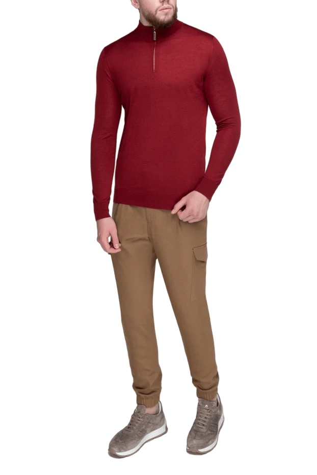 Stefano Ricci men's cashmere and silk troyer, smooth red, with zip 175685 - photo 2