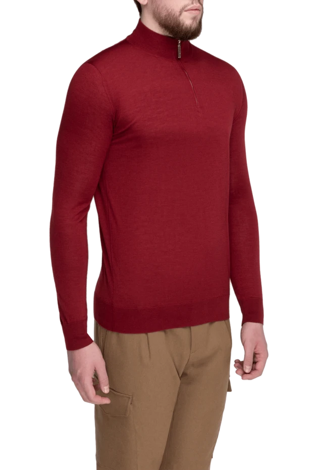 Stefano Ricci men's cashmere and silk troyer, smooth red, with zip 175685 - photo 3