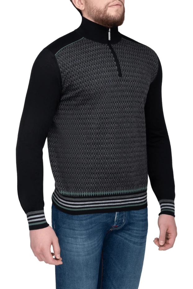 Stefano Ricci men's wool troyer with textured pattern and stand-up collar 175687 - photo 3