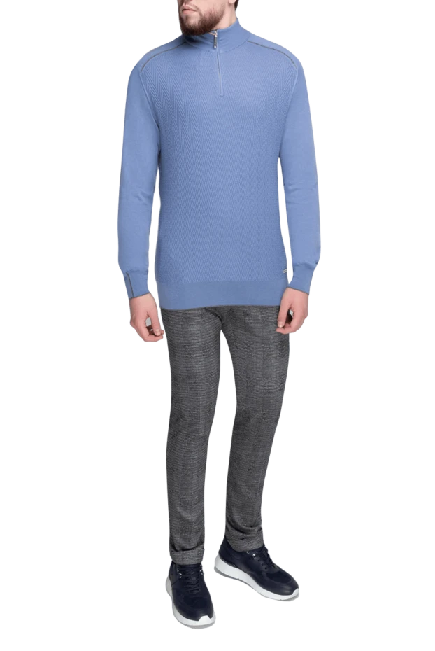 Stefano Ricci тройер напівзип із тонкої вовни з візерунком ялинка 175689 - фото 2