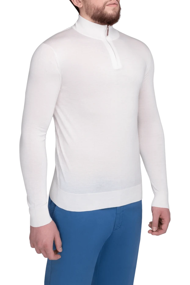 Stefano Ricci тройер із кашеміру та шовку чоловічий білий 175690 - фото 3