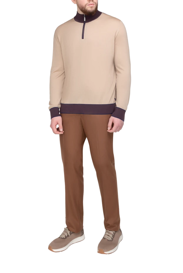 Stefano Ricci тройер із кашеміру чоловічий бежевий 175698 - фото 2