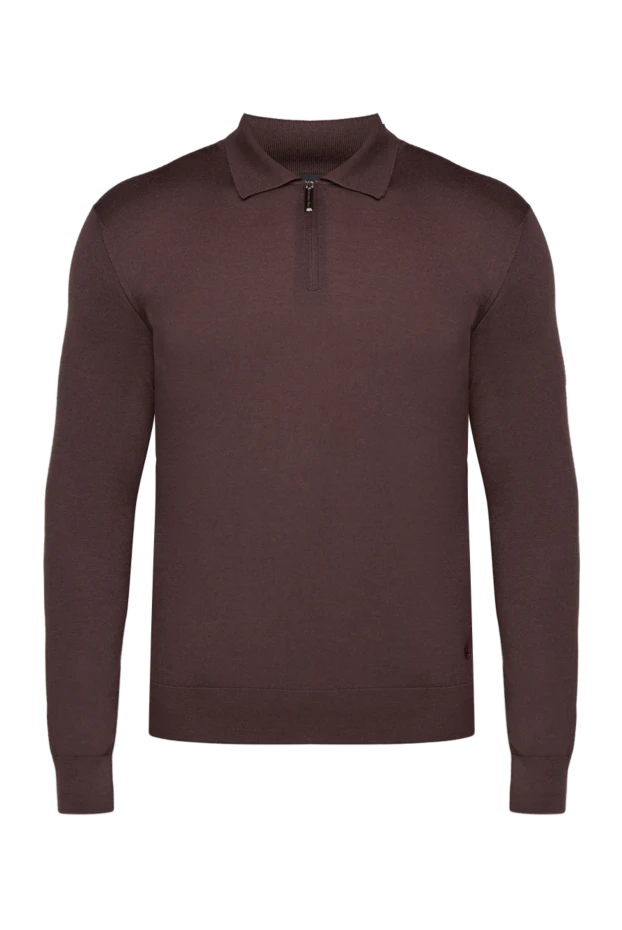 Stefano Ricci long sleeve cashmere and silk polo for men black 175702 - photo 1