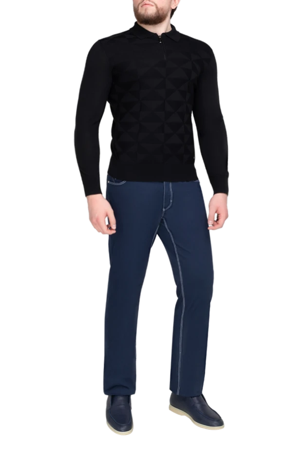 Stefano Ricci поло з довгим рукавом із кашеміру та шовку чоловіче чорне 175715 - фото 2