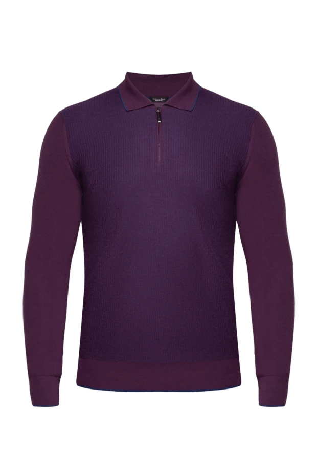 Stefano Ricci long sleeve cashmere and silk polo for men purple 175716 - photo 1
