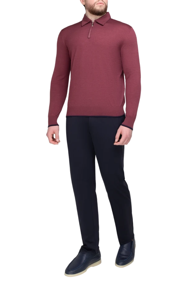 Stefano Ricci long-sleeved cashmere and silk polo for men pink 175717 - photo 2
