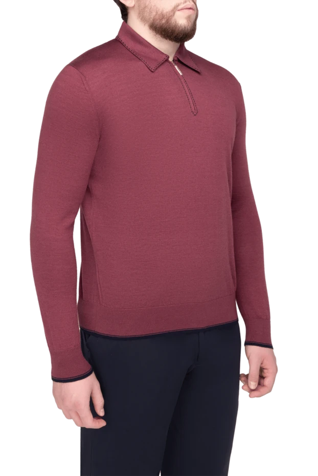 Stefano Ricci long-sleeved cashmere and silk polo for men pink 175717 - photo 3
