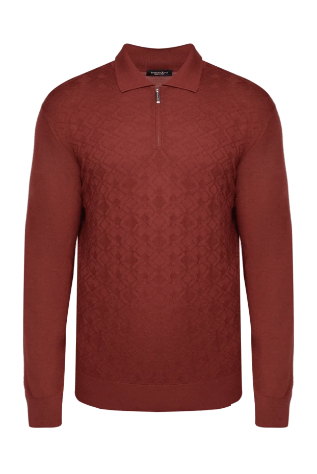 Stefano Ricci поло с длинным рукавом из кашемира и шелка мужское красное с длинным рукавом 175718 - фото 1