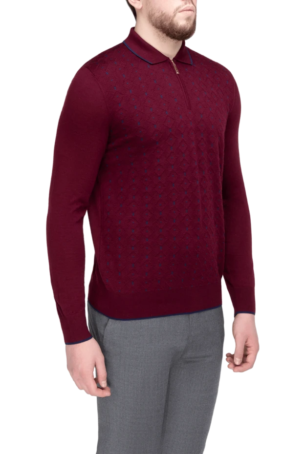 Stefano Ricci поло з довгим рукавом з кашеміру та шовку чоловіче червоне 175719 - фото 3