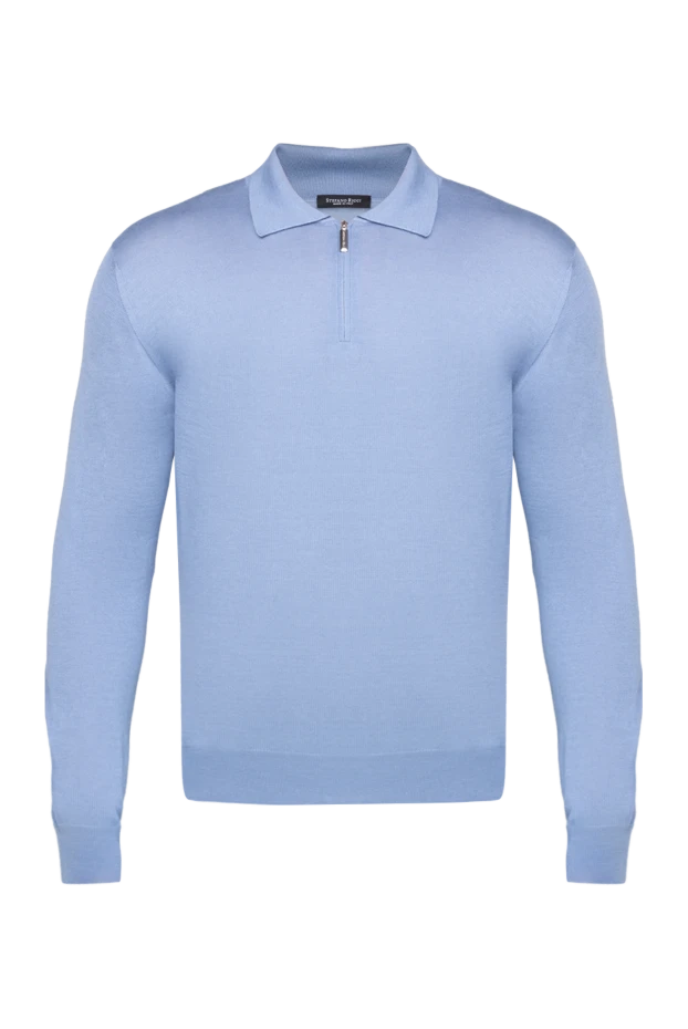 Stefano Ricci long-sleeved cashmere and silk polo for men blue 175720 - photo 1