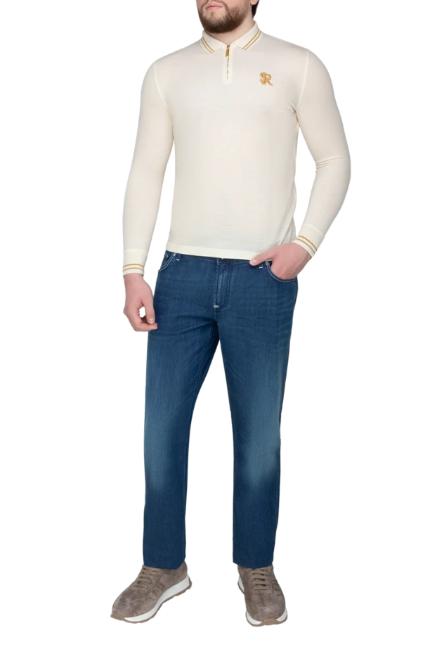 Stefano Ricci polo with long sleeves made of wool for men white 175722 - photo 2