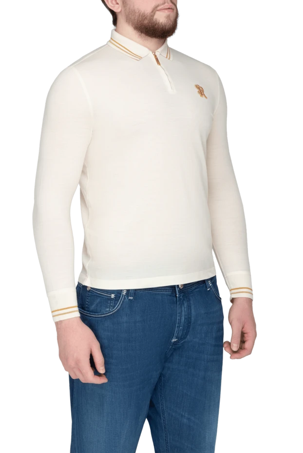 Stefano Ricci polo with long sleeves made of wool for men white 175722 - photo 3