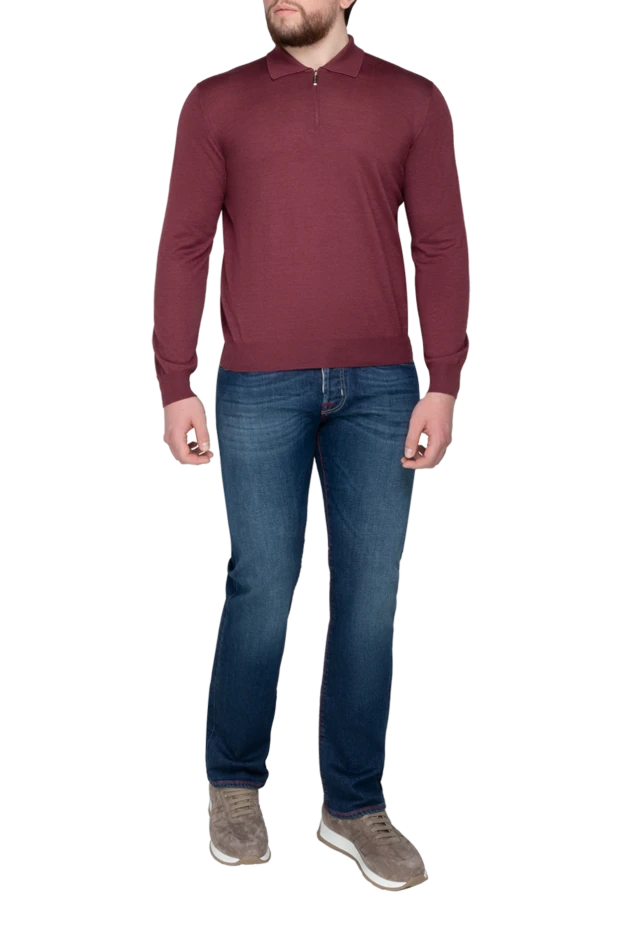 Stefano Ricci поло з довгим рукавом з кашеміру та шовку чоловіче коричневе 175727 - фото 2