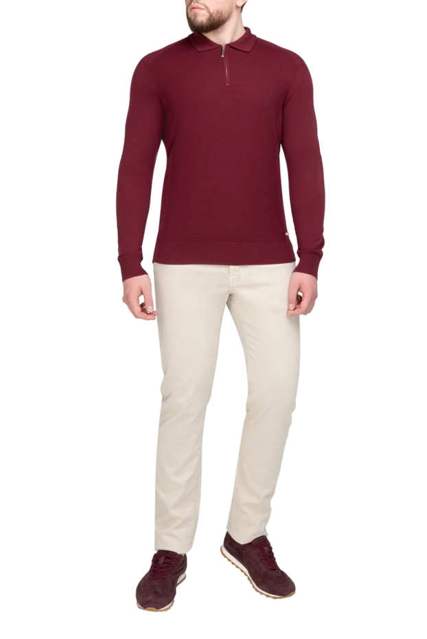 Stefano Ricci long sleeve cashmere and silk polo for men brown 175728 - photo 2