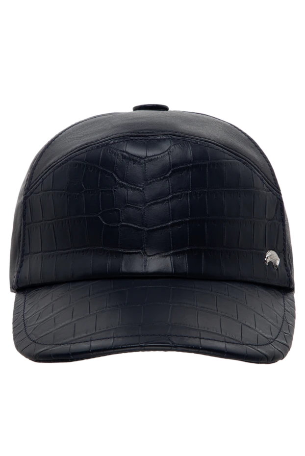 Кепка из кожи аллигатора синяя мужская - фото 1