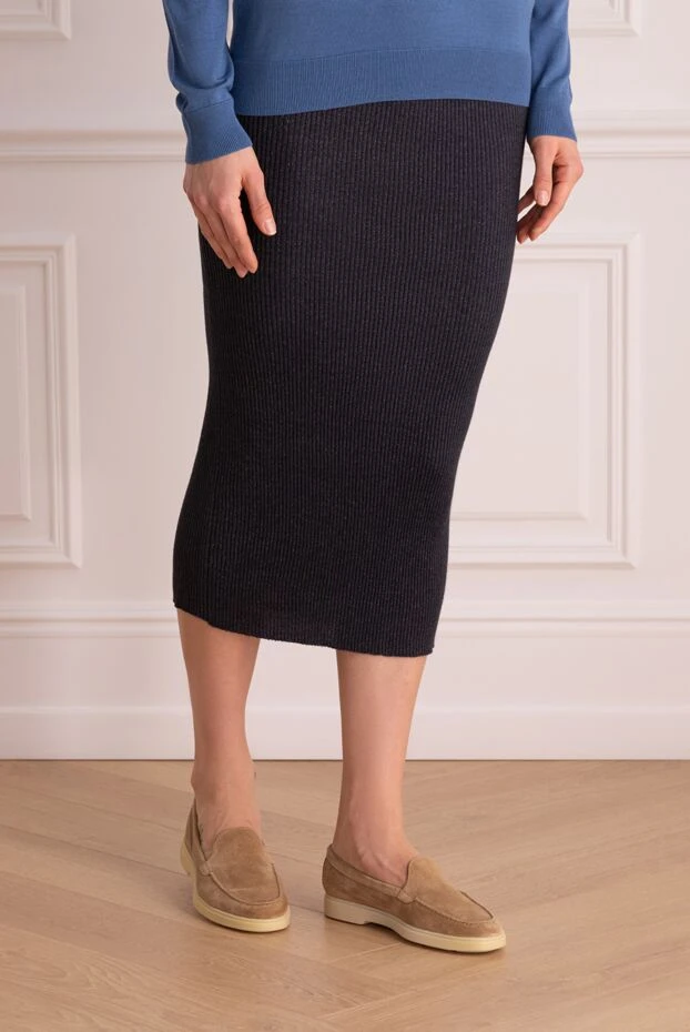 Brunello Cucinelli blue skirt for women 175737 - photo 3