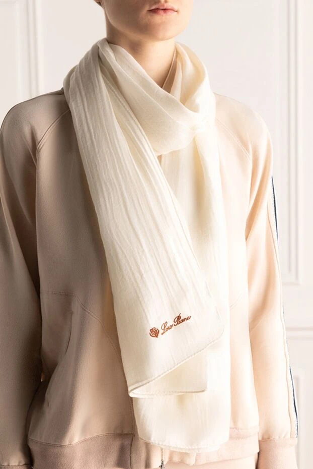 Loro Piana woman women's white scarf buy with prices and photos 175759 - photo 2