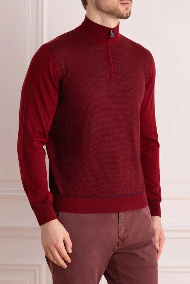 Stefano Ricci men's red cashmere and silk troyer with logo 175826 - photo 3