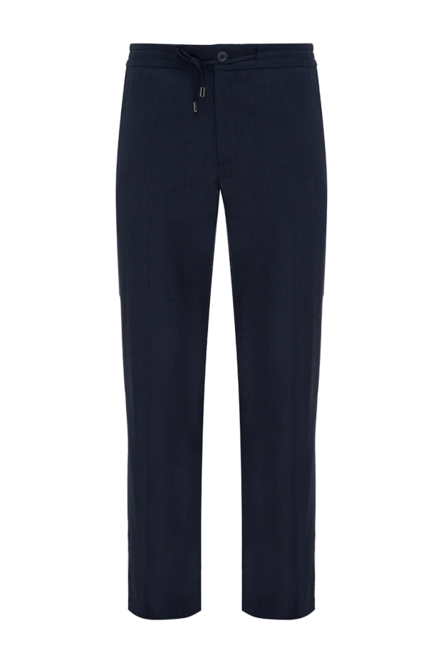 Stefano Ricci брюки мужские из шерсти синие 175837 - фото 1