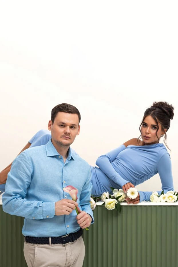 Плетёный ремень из замши глубокого синего оттенка - фото 2