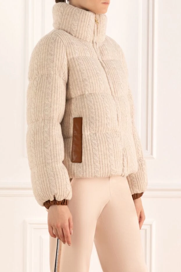 Nicole Benisti пуховик из шерсти и кашемира бежевый женский 175949 - фото 3