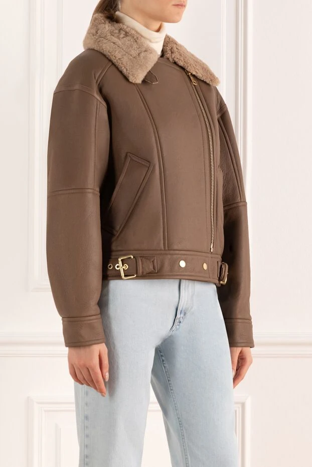 Nicole Benisti куртка кожаная женская коричневая 175953 - фото 3