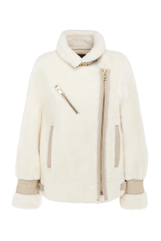 Fur and polyester jacket for women white - photo 1