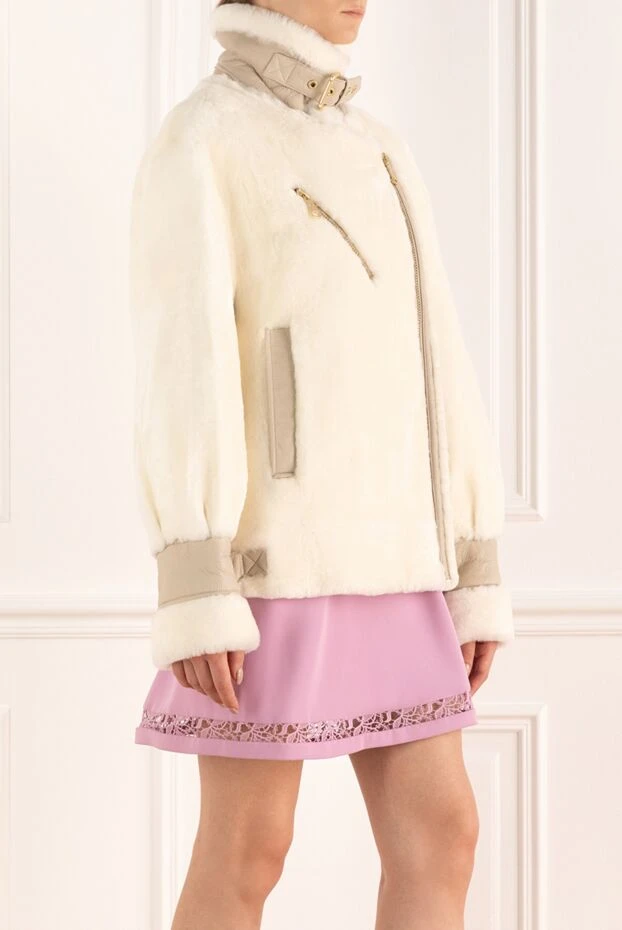 Nicole Benisti куртка из меха и полиэстера белая женская 175954 - фото 3