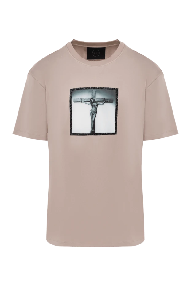 Limitato мужские футболка из хлопка бежевая мужская купить с ценами и фото 176001 - фото 1