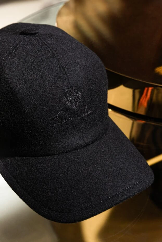 Loro Piana men's soft cashmere baseball cap in black 176010 - photo 2