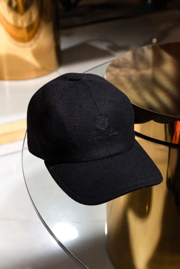 Loro Piana men's soft cashmere baseball cap in black 176010 - photo 3