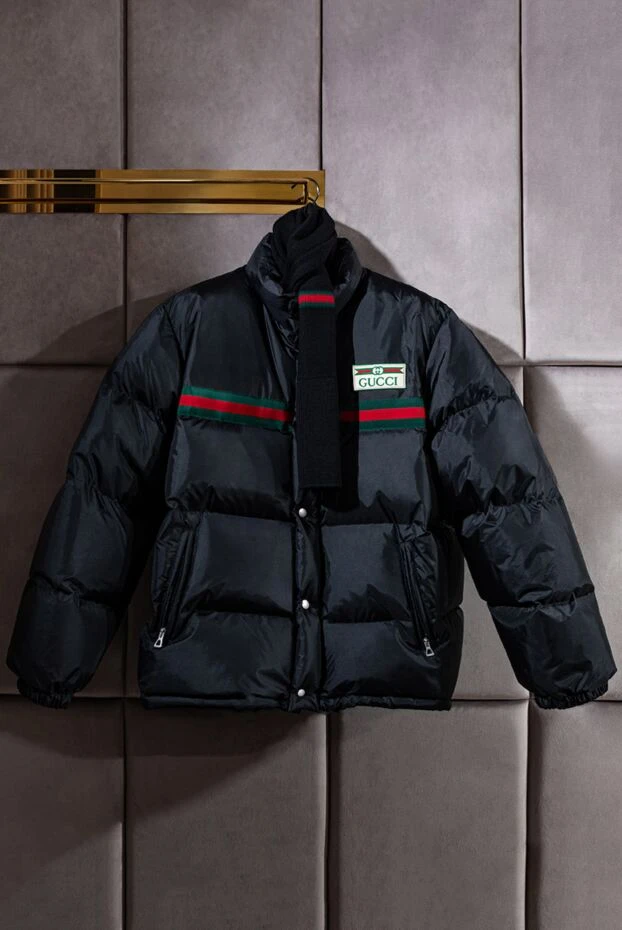 Gucci black down jacket with contrasting green and red inserts 176018 - photo 2