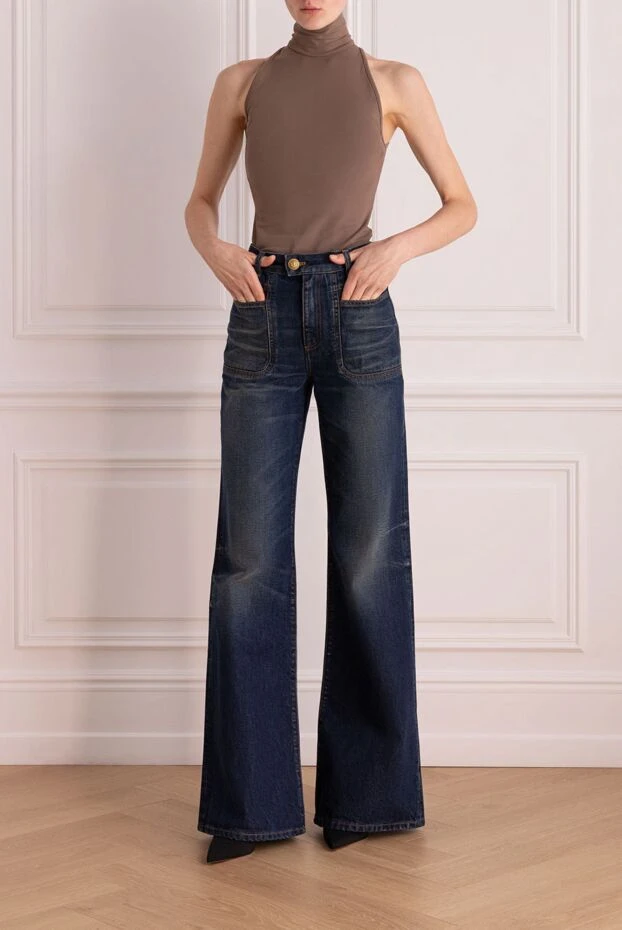 Balmain woman blue polyester and cotton jeans for women 176053 - photo 2