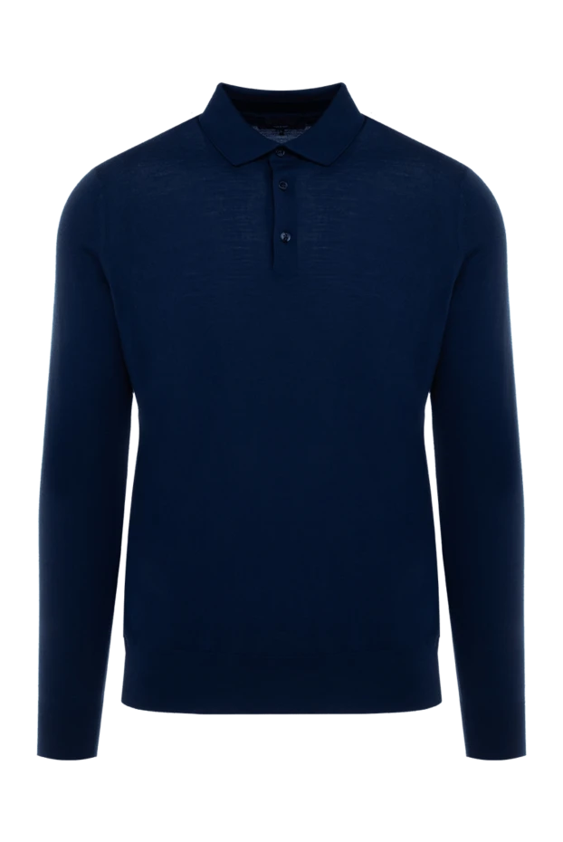 Loro Piana man men's blue long sleeve wool polo 176082 - photo 1