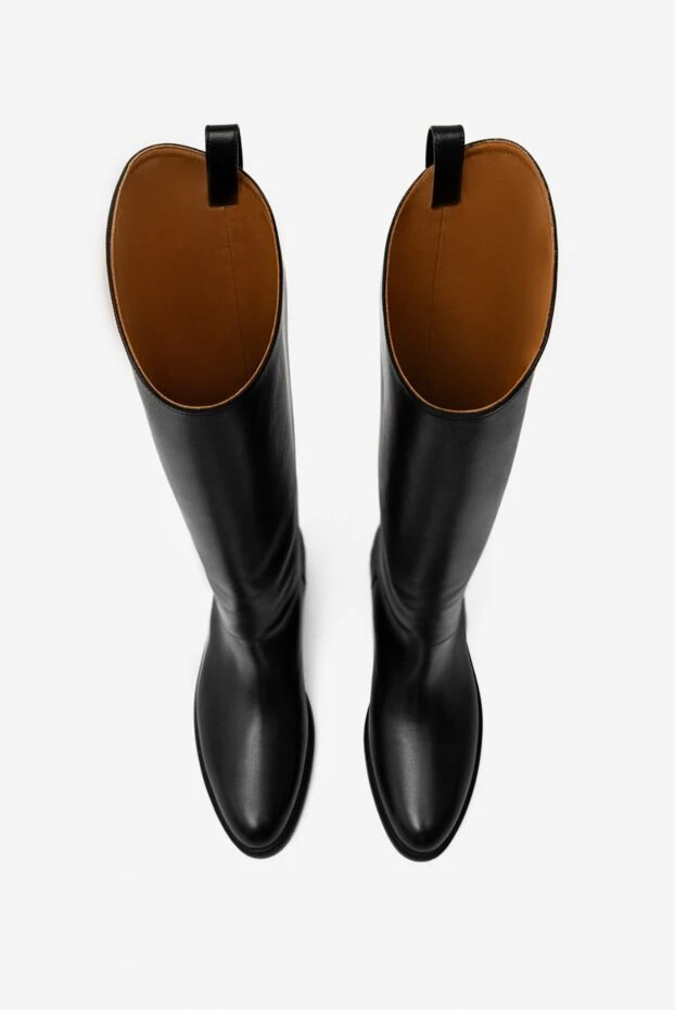 Loro Piana сапоги из кожи черные женские 176085 - фото 2