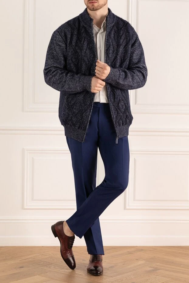 Zilli man men's blue cashmere cardigan buy with prices and photos 176086 - photo 2