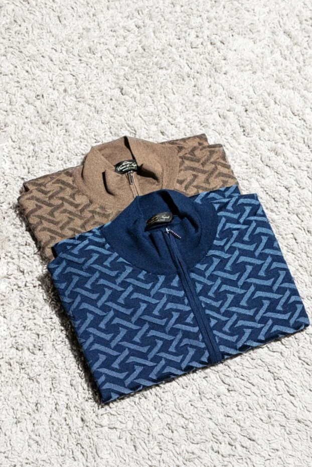 Brown cashmere and silk cardigan for men - photo 2