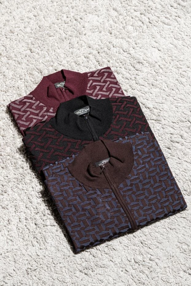 Black cashmere and silk cardigan for men - photo 2