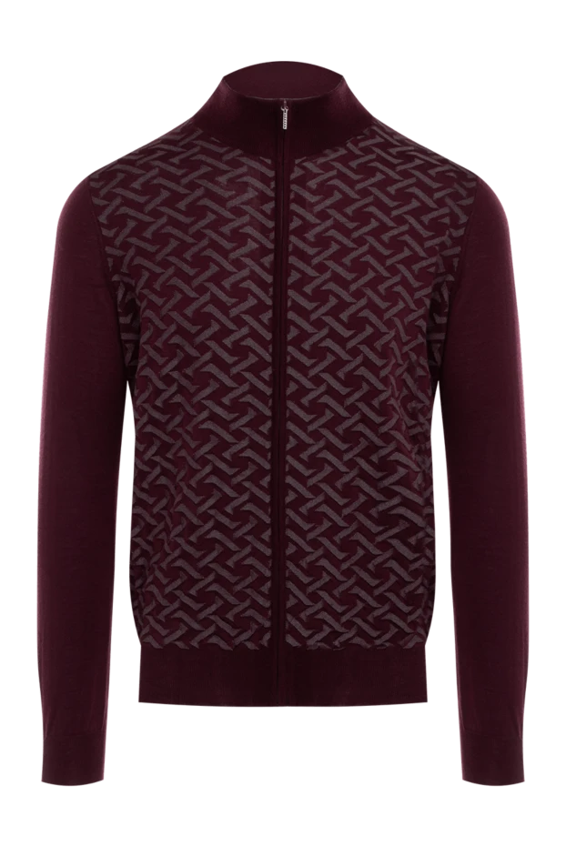 Cesare di Napoli man cardigan made of cashmere and silk, burgundy for men buy with prices and photos 176105 - photo 1