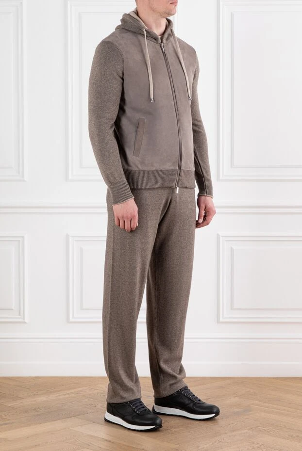 Cesare di Napoli костюм прогулочный мужской из кашемира вискозы и шерсти с капюшоном 176108 - фото 3