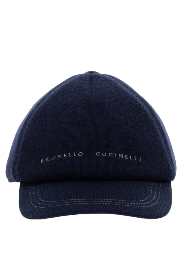 Brunello Cucinelli кепка із кашеміру синя чоловіча 176118 - фото 1