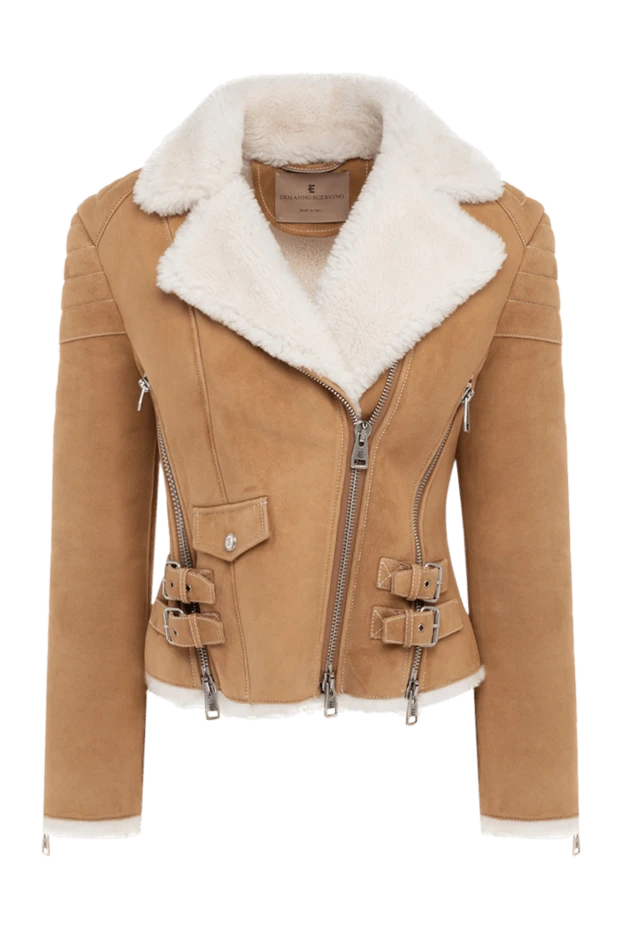 Ermanno Scervino woman beige leather sheepskin coat for women buy with prices and photos 176129 - photo 1