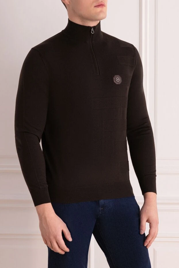 Stefano Ricci troyer made of wool and alligator leather brown men's 176136 - photo 3