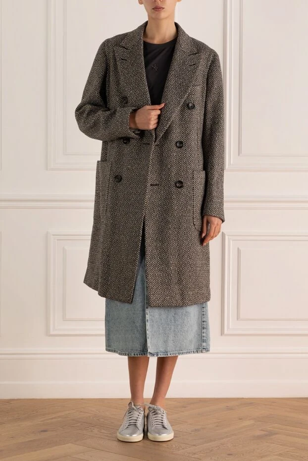 Loro Piana woman gray linen and cashmere coat for women 176139 - photo 2