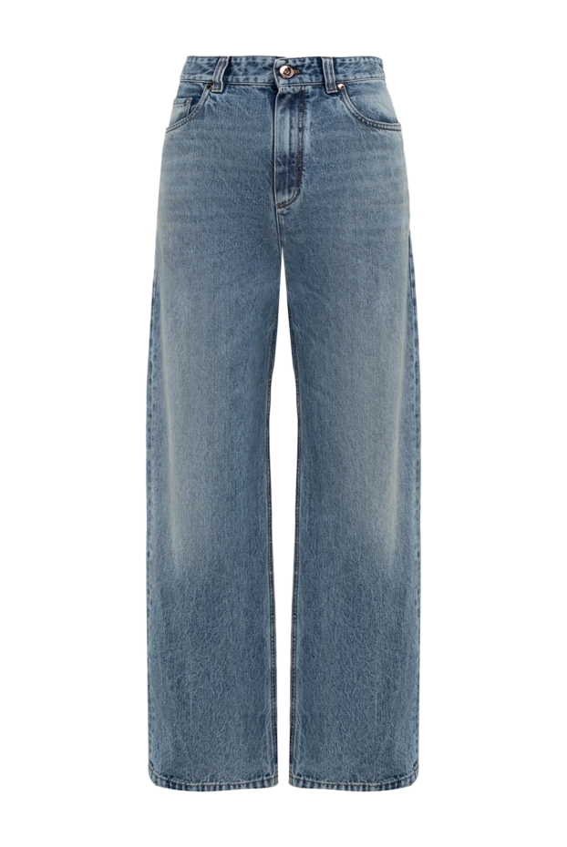 Brunello Cucinelli джинсы из хлопка синие женские 176147 - фото 1