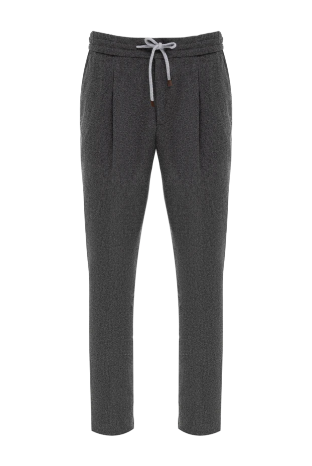 Brunello Cucinelli брюки из шерсти мужские серые 176148 - фото 1