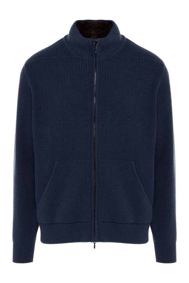 Loro Piana man blue cashmere cardigan for men 176155 - photo 1