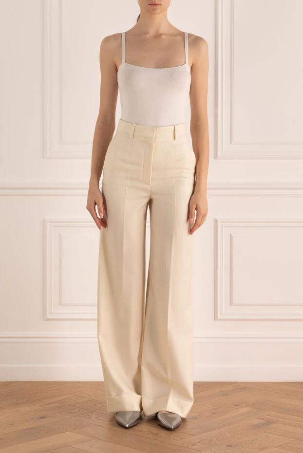 Loro Piana женские брюки из шерсти белые женские купить с ценами и фото 176165 - фото 2
