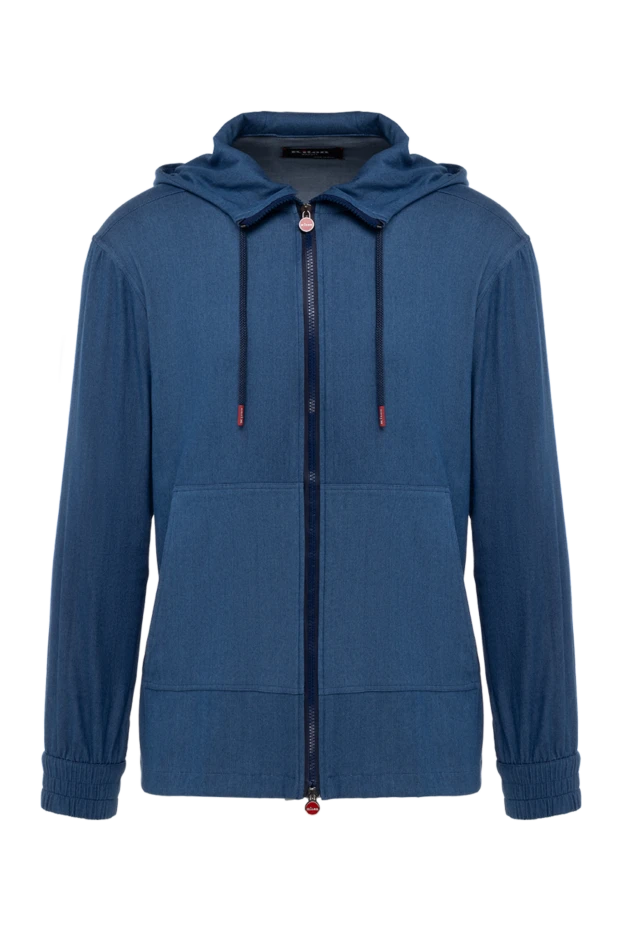 Kiton кофта спортивна з бавовни та еластану блакитна чоловіча 197125 - фото 1